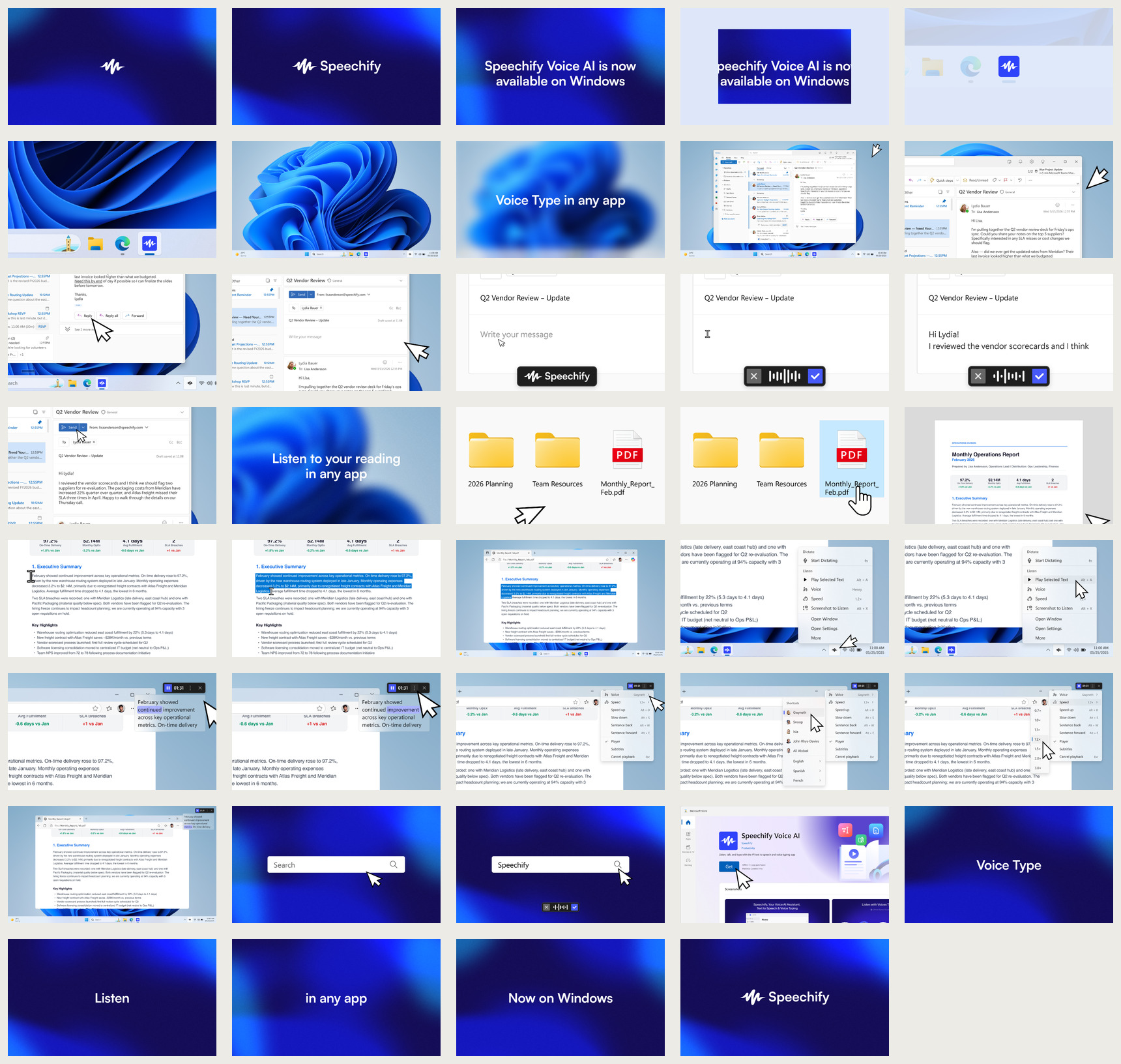 A Windows launch storyboard imported from Figma